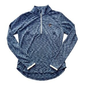 Zero Restriction Womens Blue Space Dye Quarter Zip Pullover Mesh Size‎ Medium